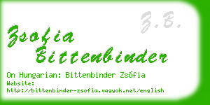 zsofia bittenbinder business card